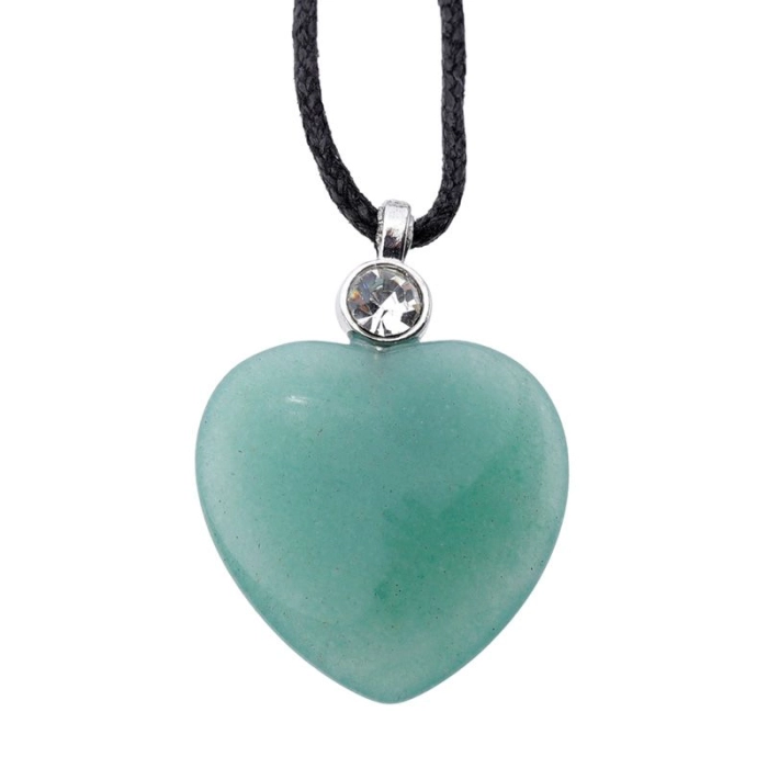Natural stone heart necklace
