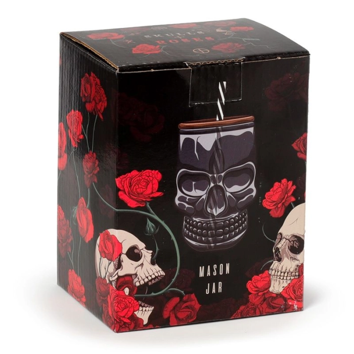 Skull jar with straw