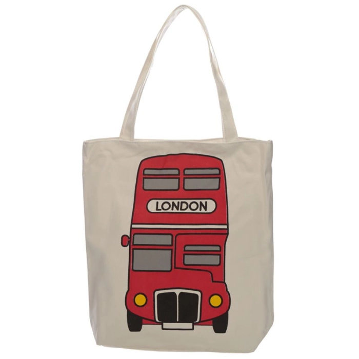 Große Londoner Baumwolltasche mit Reißverschluss