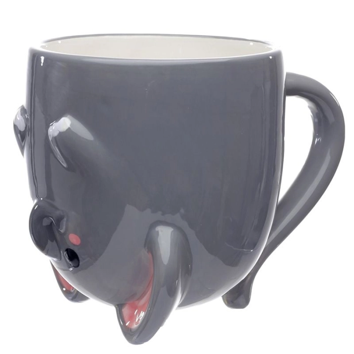 A mug with an inverted elephant head
