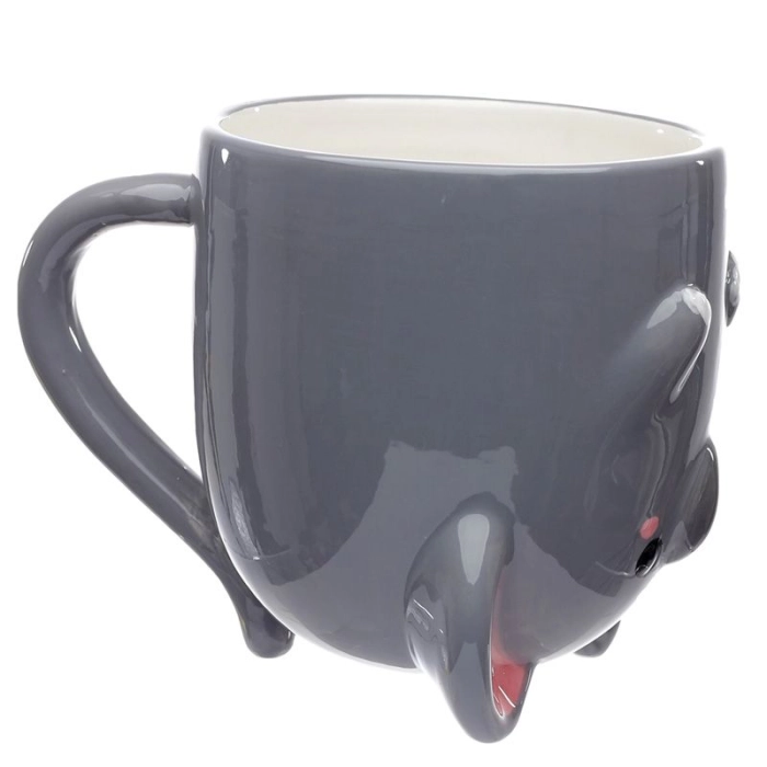 A mug with an inverted elephant head