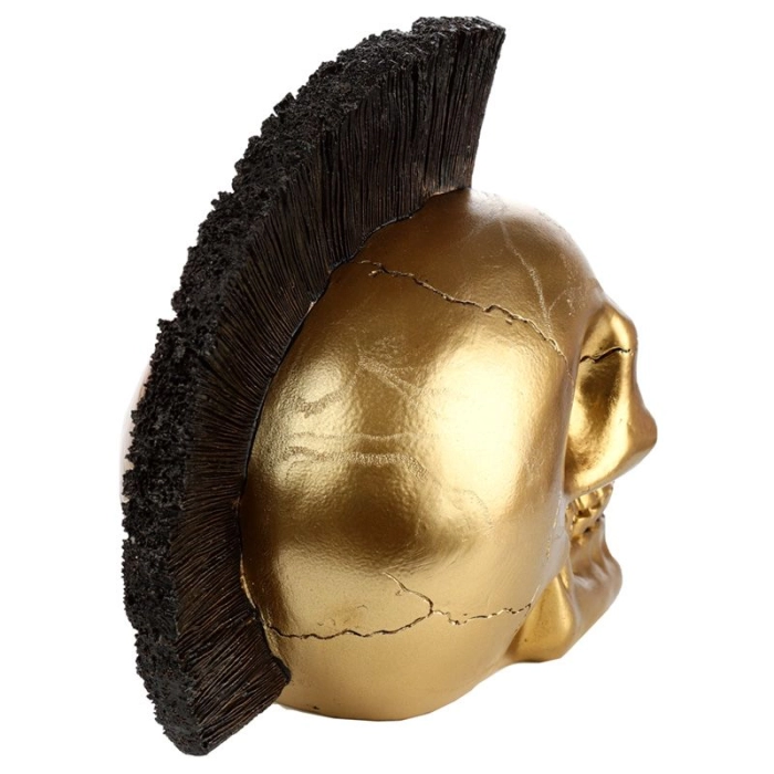 Figurka złota czaszka Punk Mohican