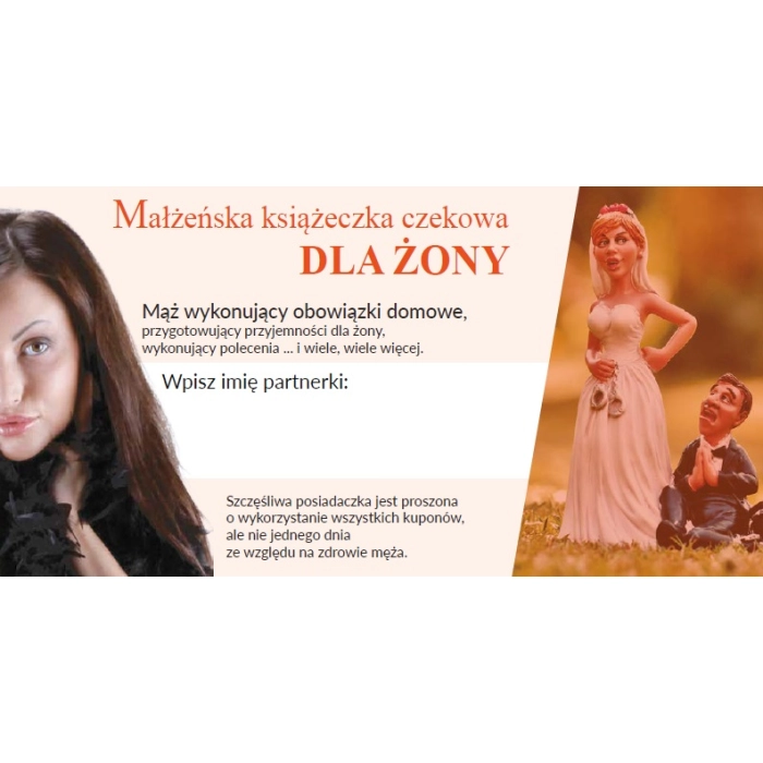 Manželská šeková knížka (poukázky) - pro manželku