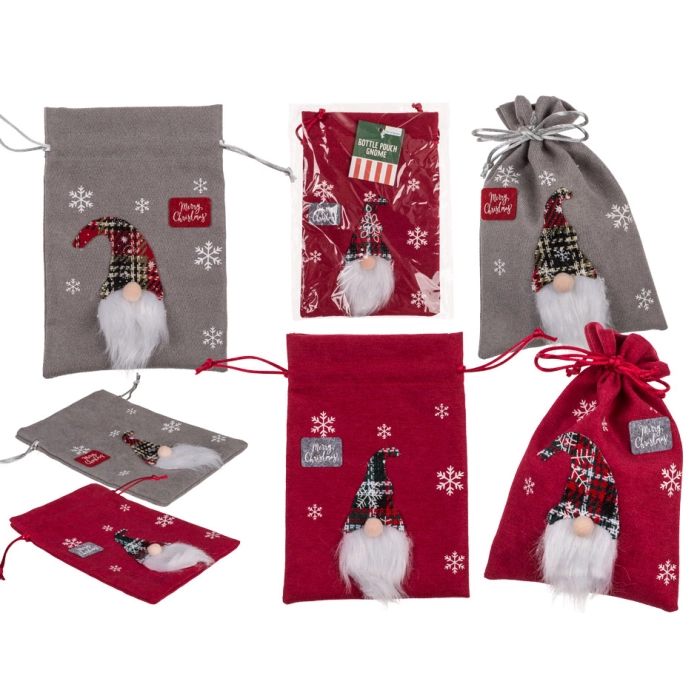 Torba prezentowa z filcu z Mikołajem - Merry Christmas
