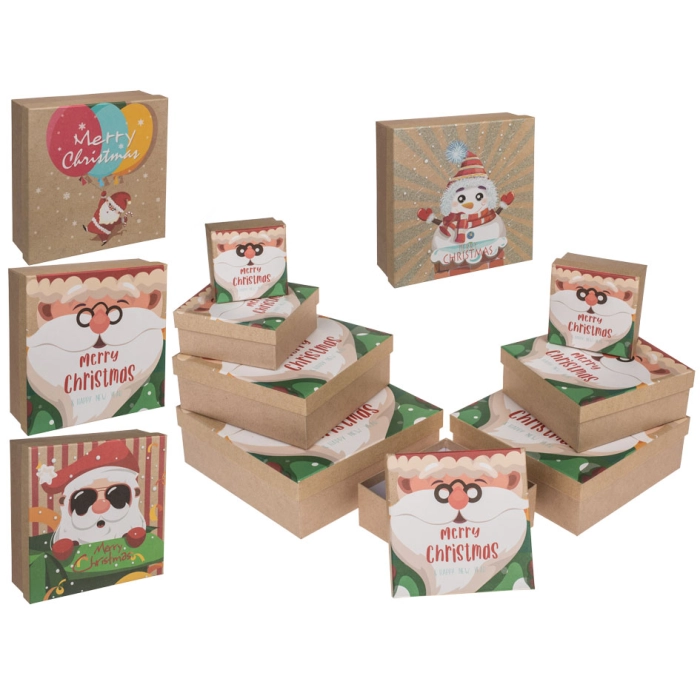 Zestaw 8 pudełek na prezenty - Merry Christmas
