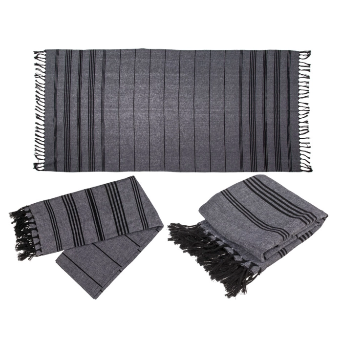 Elegancki Ręcznik Fouta - Dwukolorowy Kompan na Plażę i do Sauny