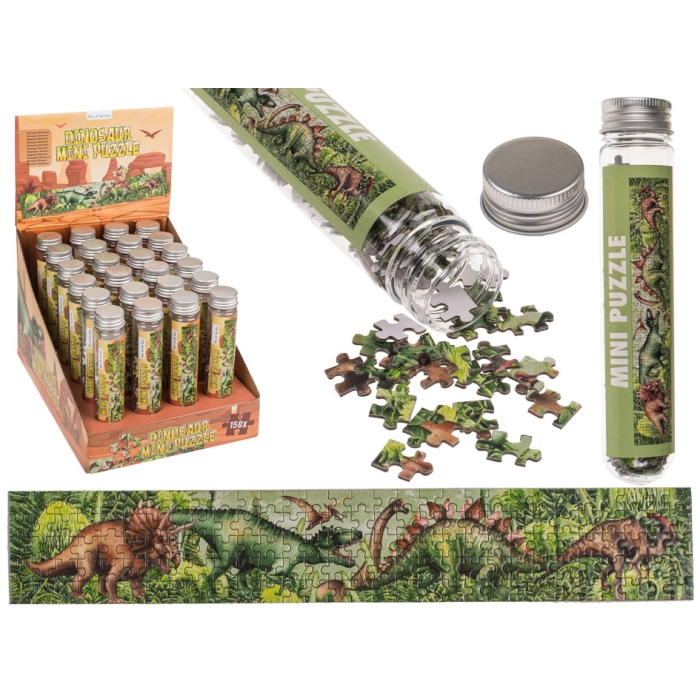 Mini puzzle dinozaury - 150 elementów w tubie