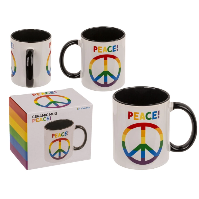 Kubek Peace w Kolorach Tęczy - Harmonia na Każdy Dzień