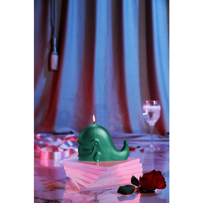 Whale Candle - Pearl Turquoise