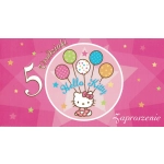 Zaproszenie Hello Kitty - 5 urodzinki - 10 sztuk - PROMOCJA!!!