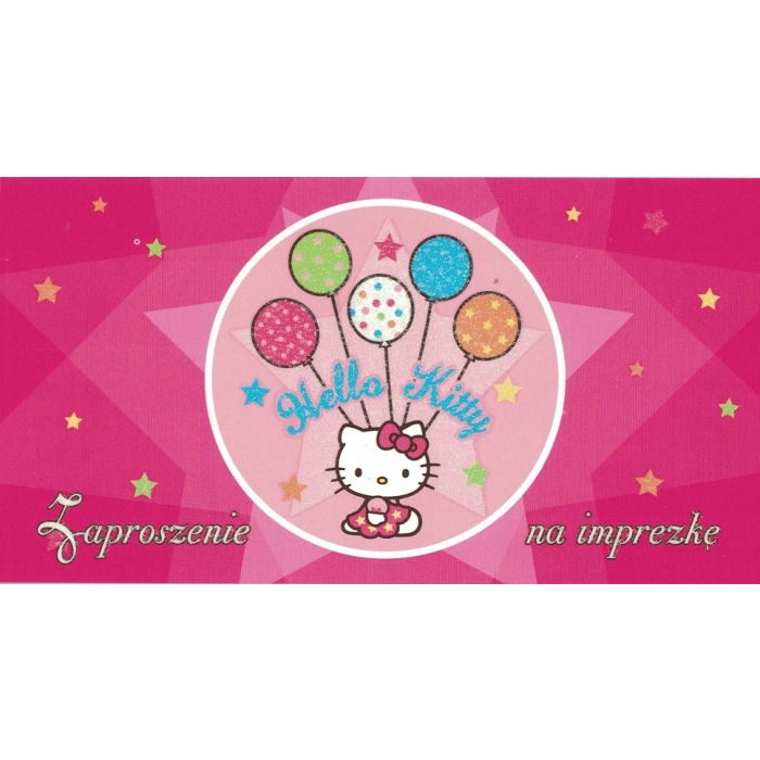 Zaproszenie na imprezkę Hello Kitty - 10 sztuk - PROMOCJA!!!