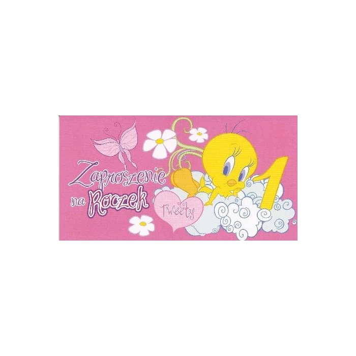 Zaproszenie Looney Tunes - 1 urodzinki - 10 sztuk - PROMOCJA!!!