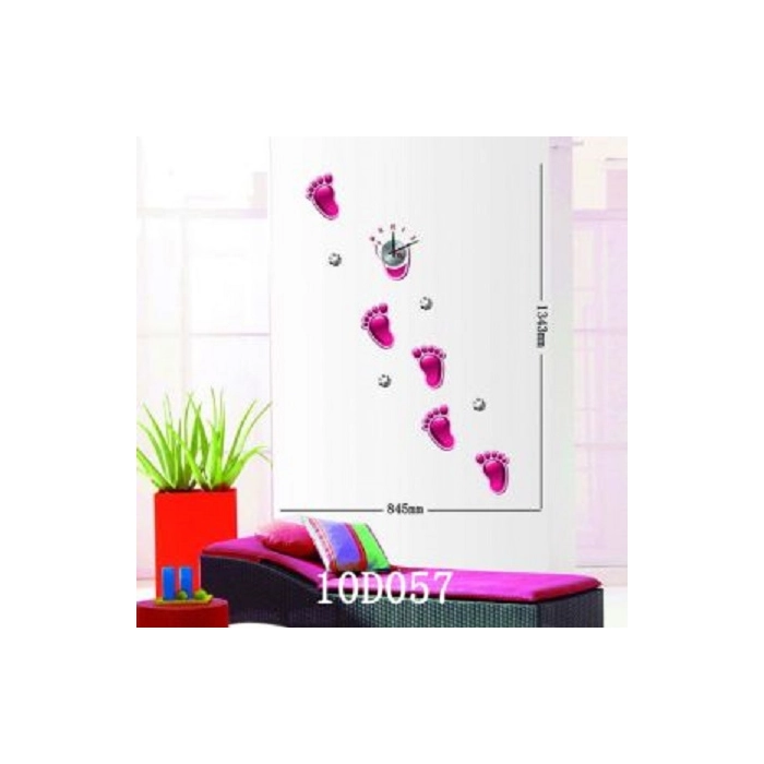 Hodiny s nástěnnou samolepkou - DIY
