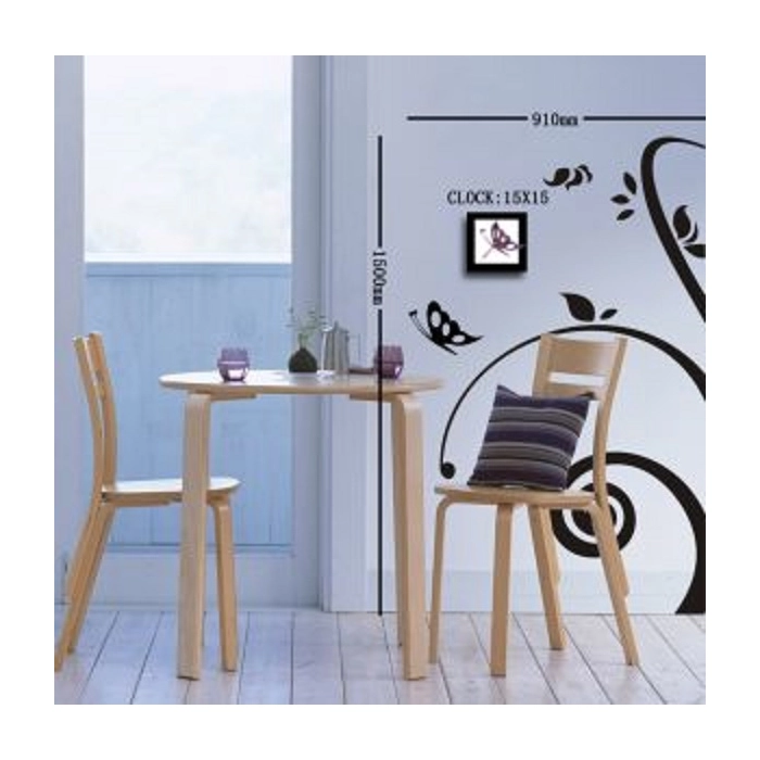 Hodiny s nástěnnou samolepkou - DIY