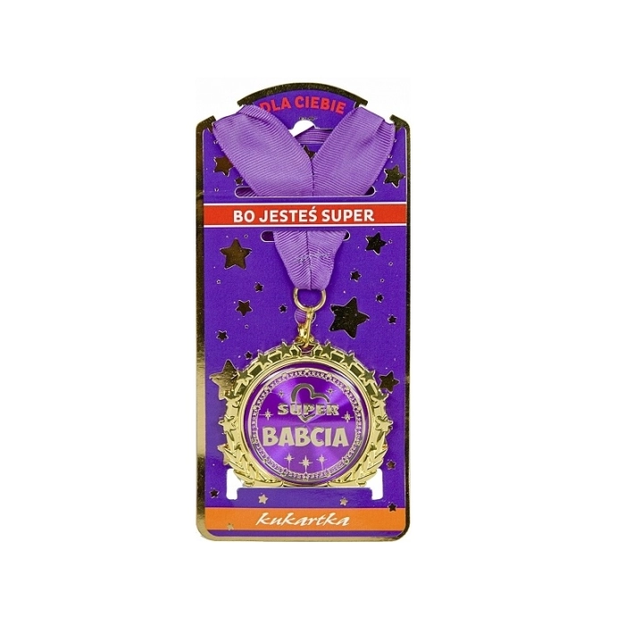 Złoty medal (metalowy) Super Babcia