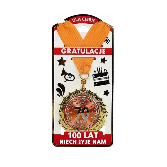 Złoty medal (metalowy) Jesteś Super 70