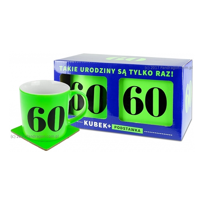 Neonový hrnek s podšálkem - 60