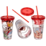 Asterix Becher mit Strohhalm - Lizenzprodukt
