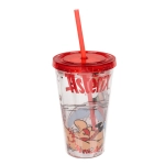 Asterix Becher mit Strohhalm - Lizenzprodukt
