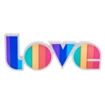 Tęczowy napis LOVE LED