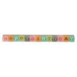 Pastelowy świecznik z napisem Happy Birthday