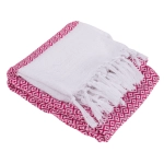 Ręcznik fouta różowo-biały 80x170 cm
