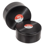 2 metal boxes for vinyl records