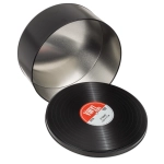 2 metal boxes for vinyl records