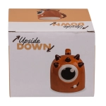 Inverted head mug - orange monster 12 x 14 cm