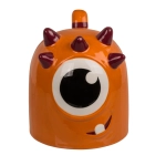 Inverted head mug - orange monster 12 x 14 cm