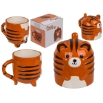 Inverted head mug - tiger 12 x 14 cm