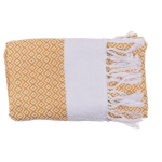 Yellow and white fouta towel 80x170 cm