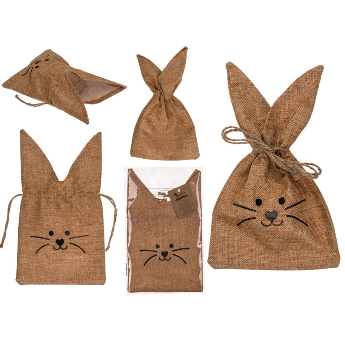 Jute gift bag - Easter bunny