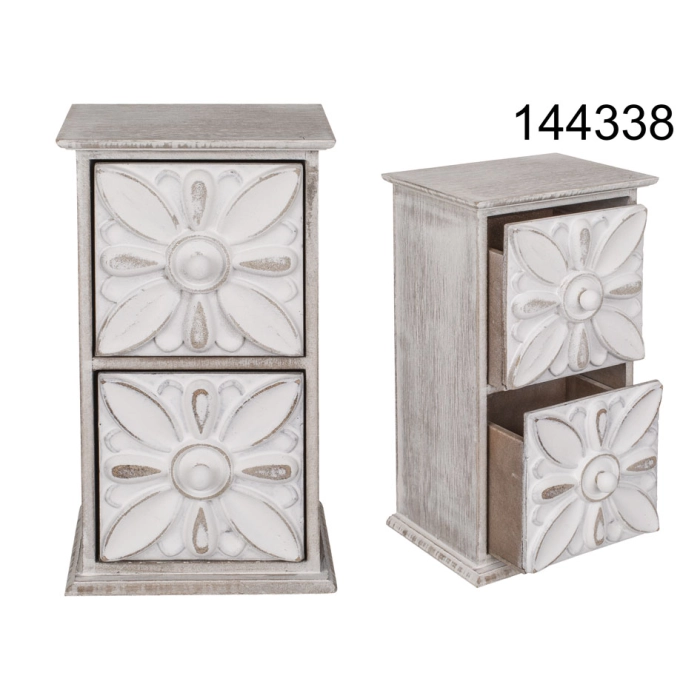 Wooden organizer with 2 drawers