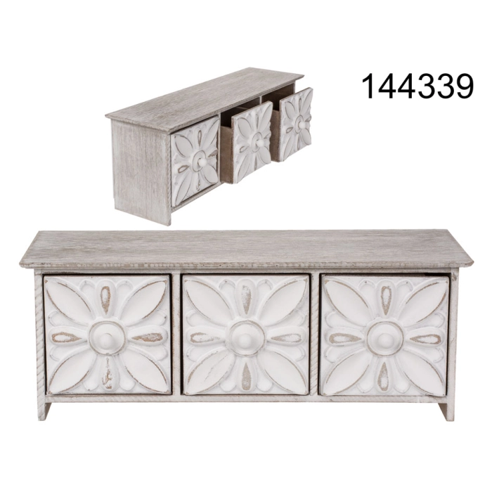 Wooden organizer with 3 drawers
