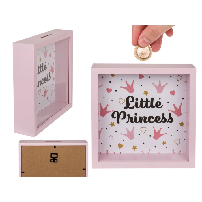 Dřevěná pokladnička s okénkem - Little Princess
