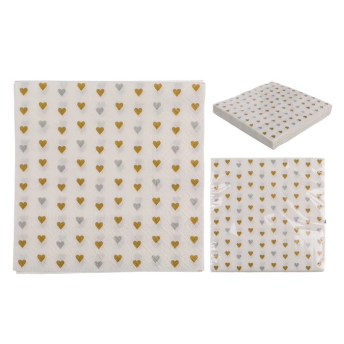 Golden heart napkins