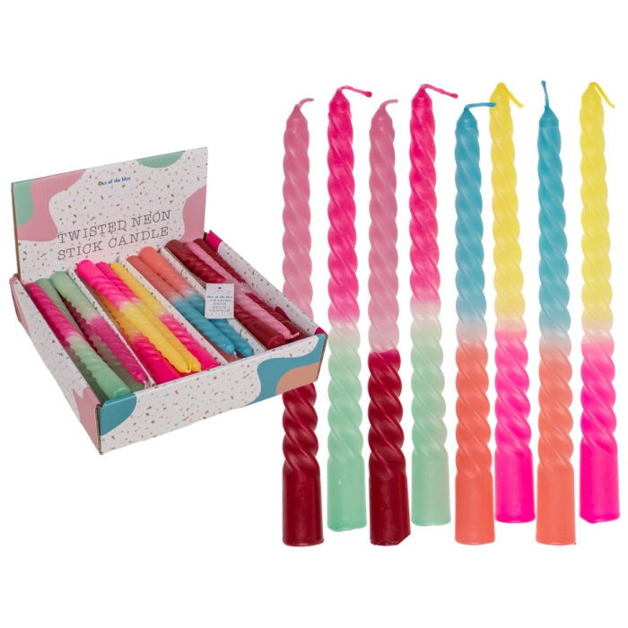 Twisted stick candle - neon colors