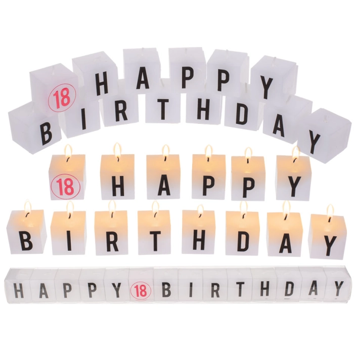 Świeczki napis - Happy Birthday 18 RABAT