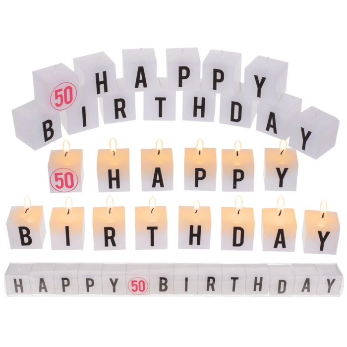 Candles inscription - Happy Birthday 50
