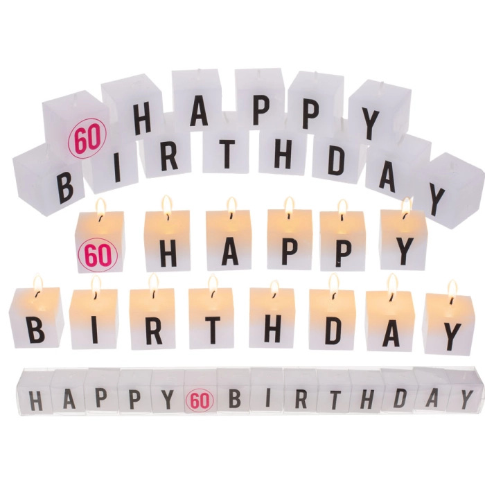 Świeczki napis - Happy Birthday 60