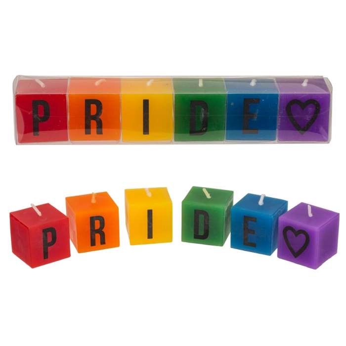 Gyertyák szivárvány felirat - Pride