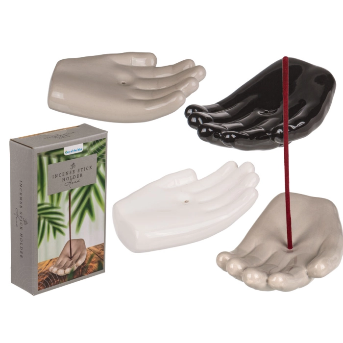 Hand incense stand - ceramic
