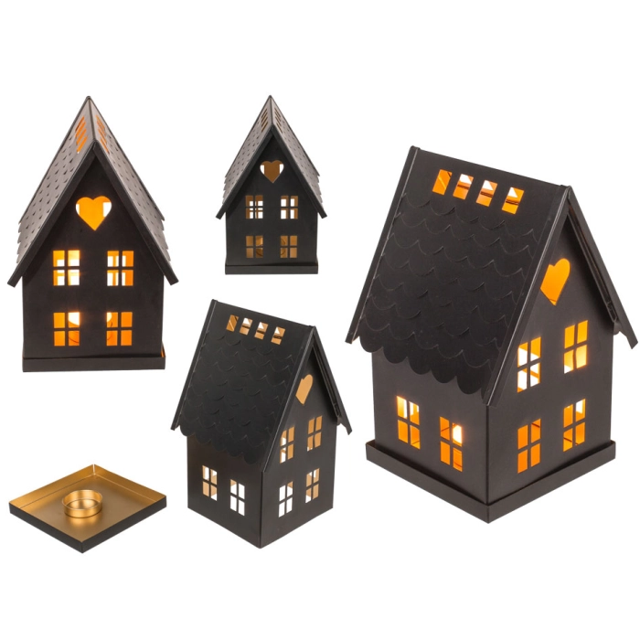 Metalowy domek na tealight - rozmiar L