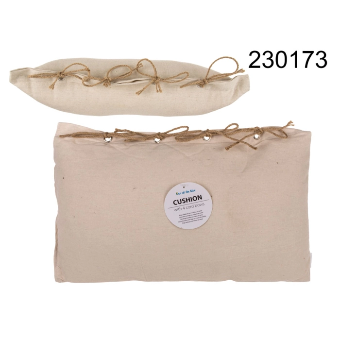 Decorative pillow with strings