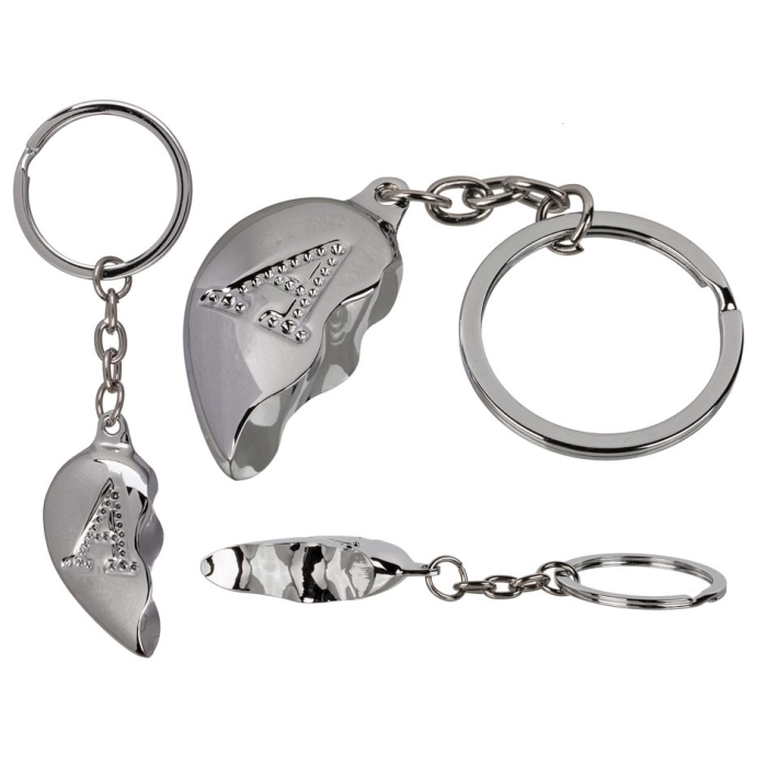 Broken Heart Keychain - Letter A