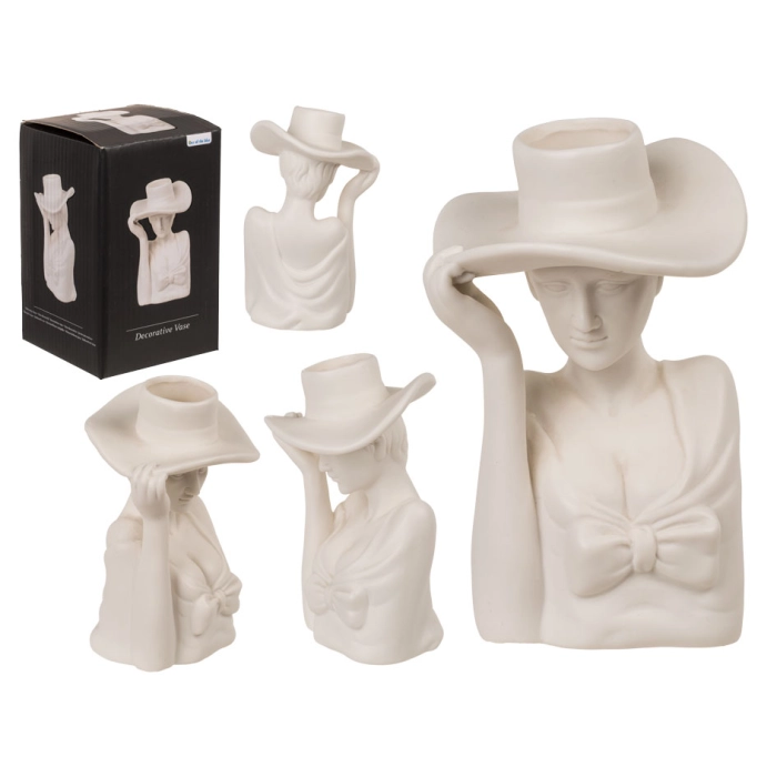 Ceramic vase - lady in the hat 220 ml