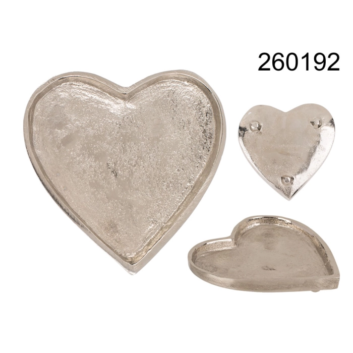 Metalowa misa ozdobna serce 10x10 cm
