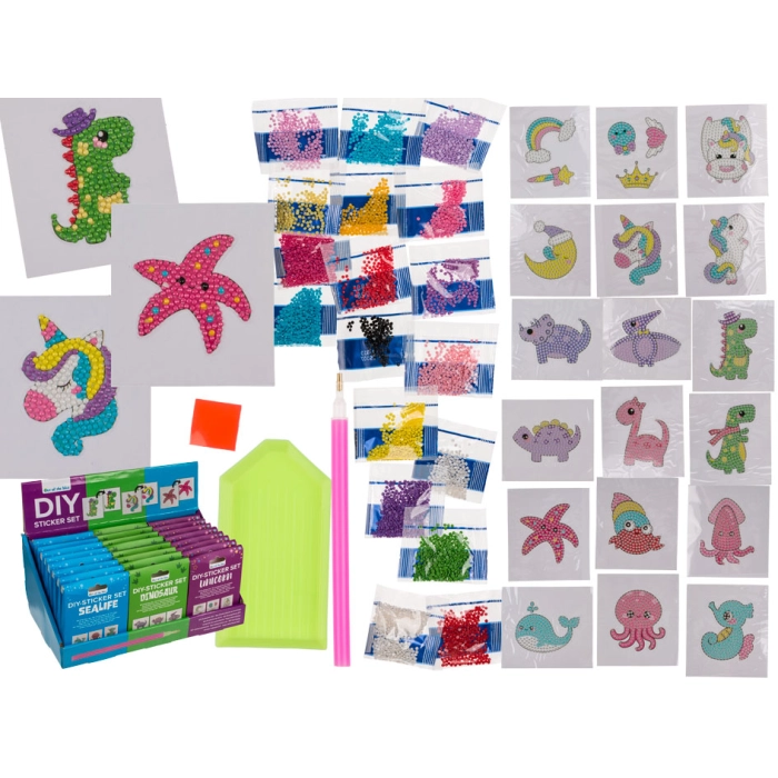 DIY stickers - dinosaurs, unicorns or sea animals