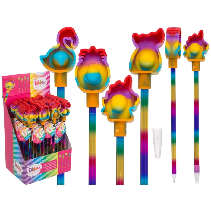 Odstresowujący tęczowy długopis Fidget Pop